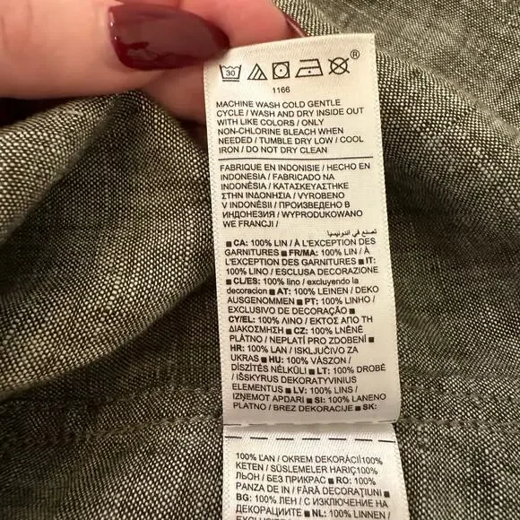 Athleta dark green sleeveless linen tank top size L - Picture 9 of 14